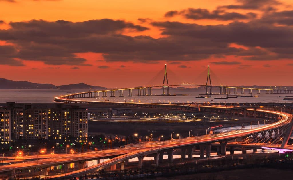 Incheon: Songdo bridge south korea