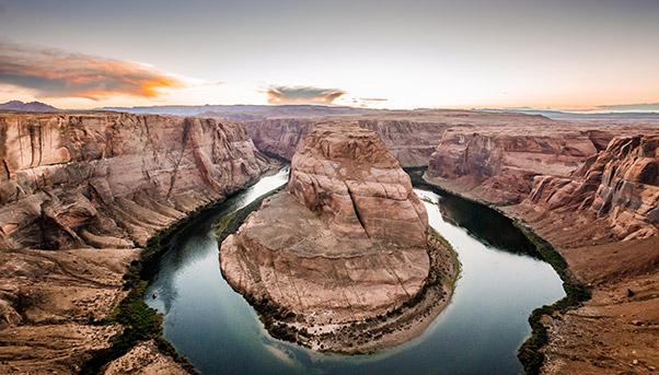 The lowering of the Colorado River water level