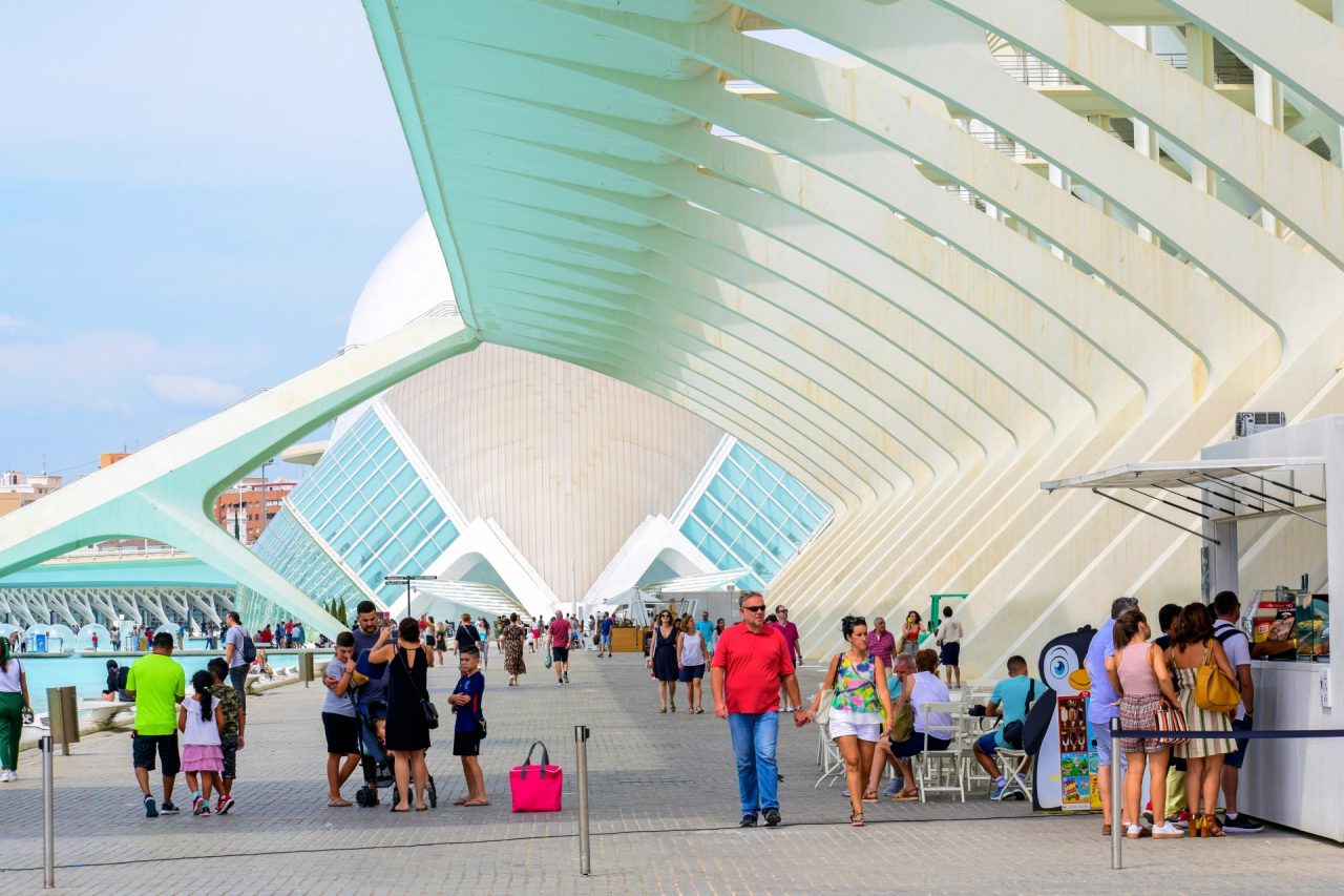 People visiting the City of Arts and Sciences