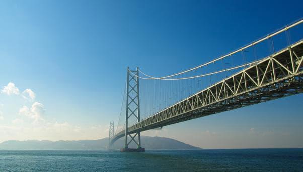 Akashi Kaikyo Bridge in Kobe, Japan