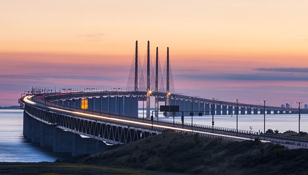 L'Øresund Bridge è il grande ponte chiave per gli spostamenti in Danimarca